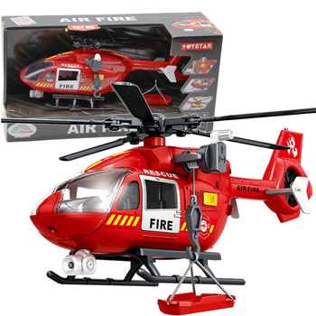 Helikopter ratunkowy DUZY smiglowiec zabawka z hakiem efekty światło dźwięk  z wciągarką,