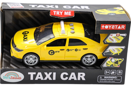 Auto taxi Samochód zabawka zabawki dla dzieci taksówka światła dźwięki otwierane drzwi